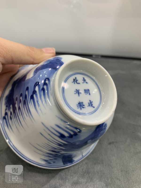 清康熙青花西厢记人物故事纹杯 - 图10